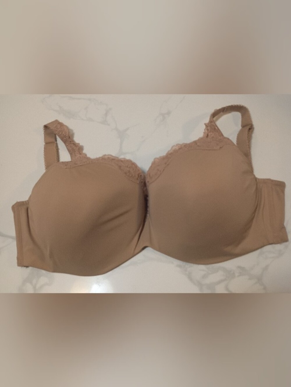 Le Mystere Beige Lace-Trim  Bra 38H
